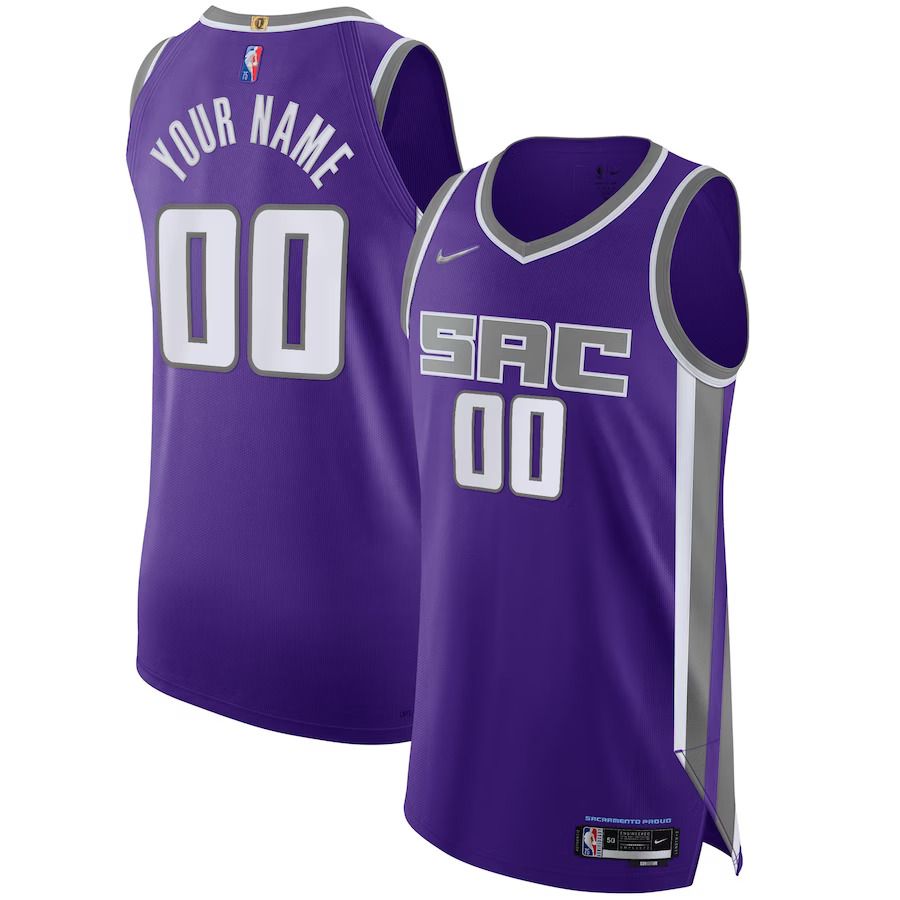 Men Sacramento Kings Nike Purple Icon Edition Diamond Swingman Authentic Custom NBA Jersey